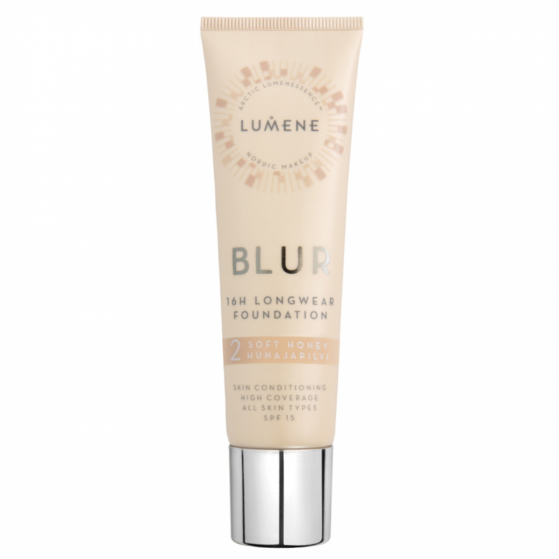 Lumene Blur 16H Longwear Foundation SPF 15 30 ml ─ 2 Soft Honey