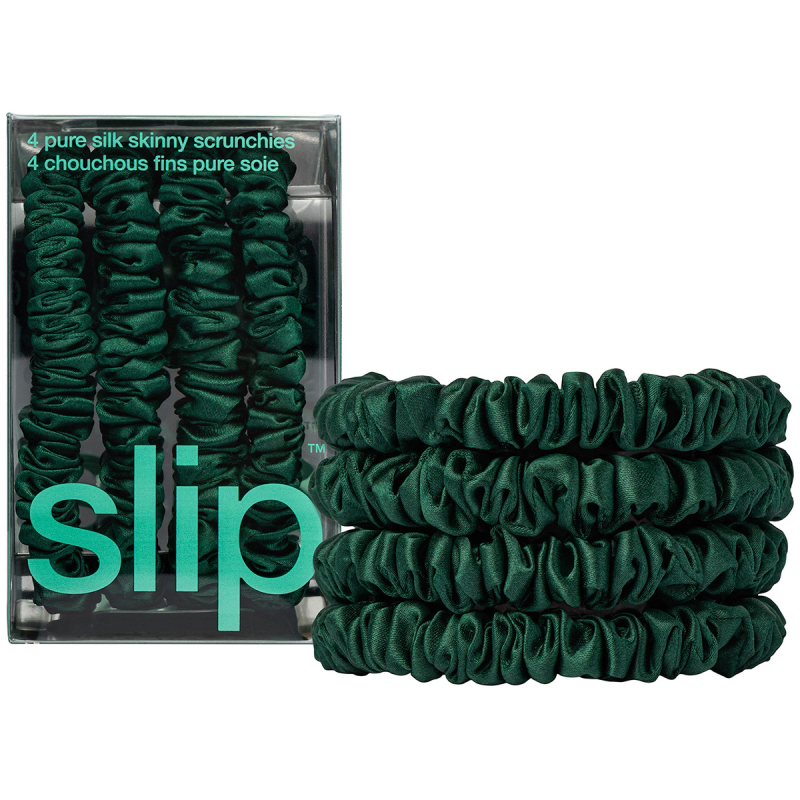 Slip Pure Silk Skinny Scrunchies Forest