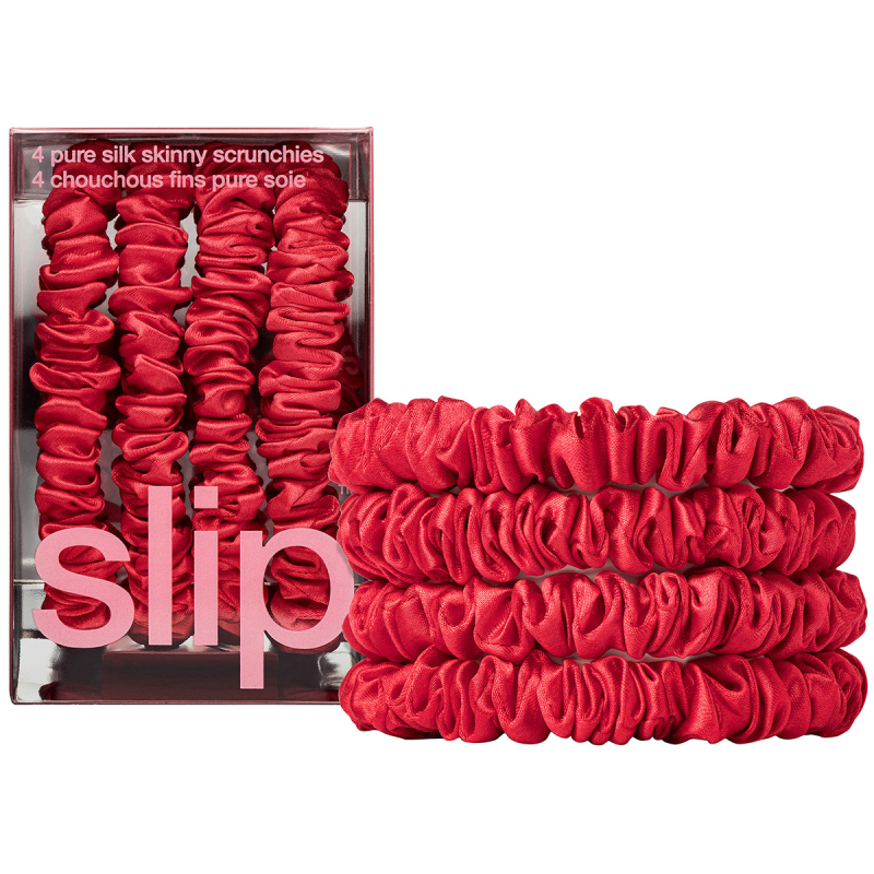 Slip Pure Silk Skinny Scrunchies Red