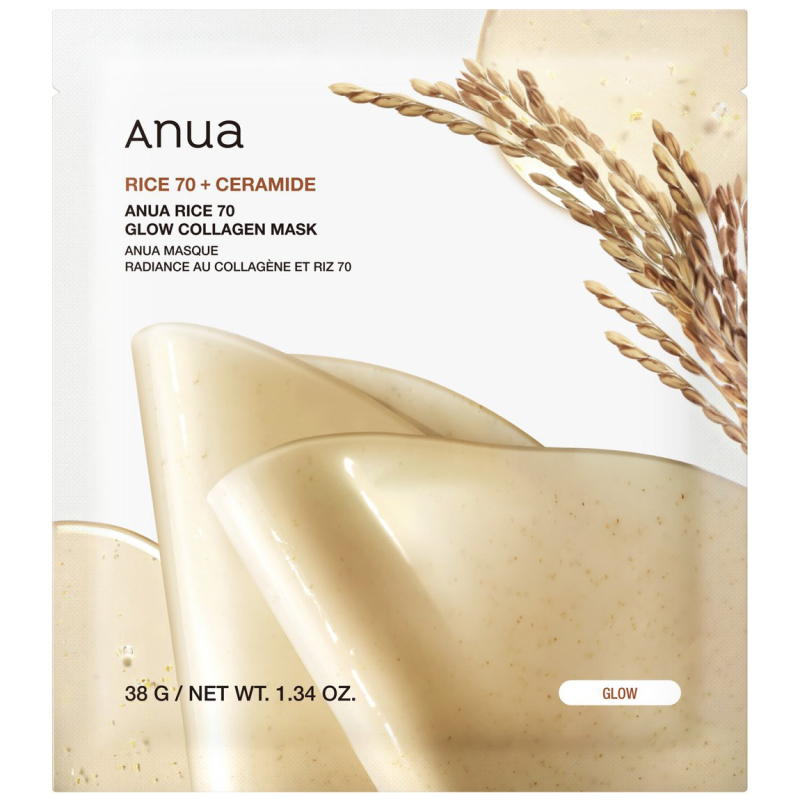 Anua Rice 70 Glow Collagen Mask 4 pcs - 152 g