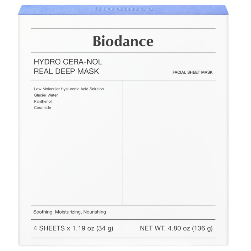 Biodance Hydro Cera-Nol Real Deep Mask 34 g x 4 (Blå)
