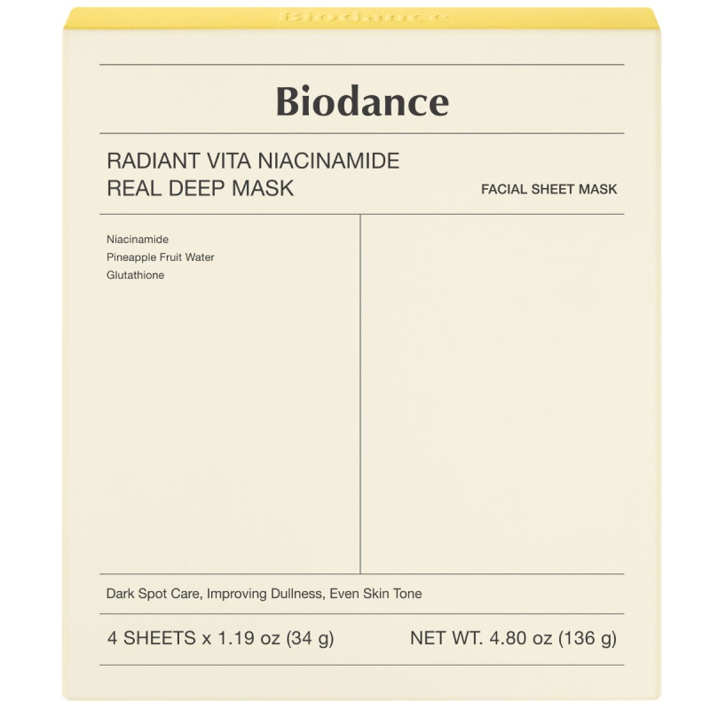 Biodance Radiant Vita Niacinamide Real Deep Mask (4 pcs) billede