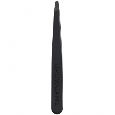 Browgame Cosmetic Signature Tweezer Slanted - Soft Touch - Blackout