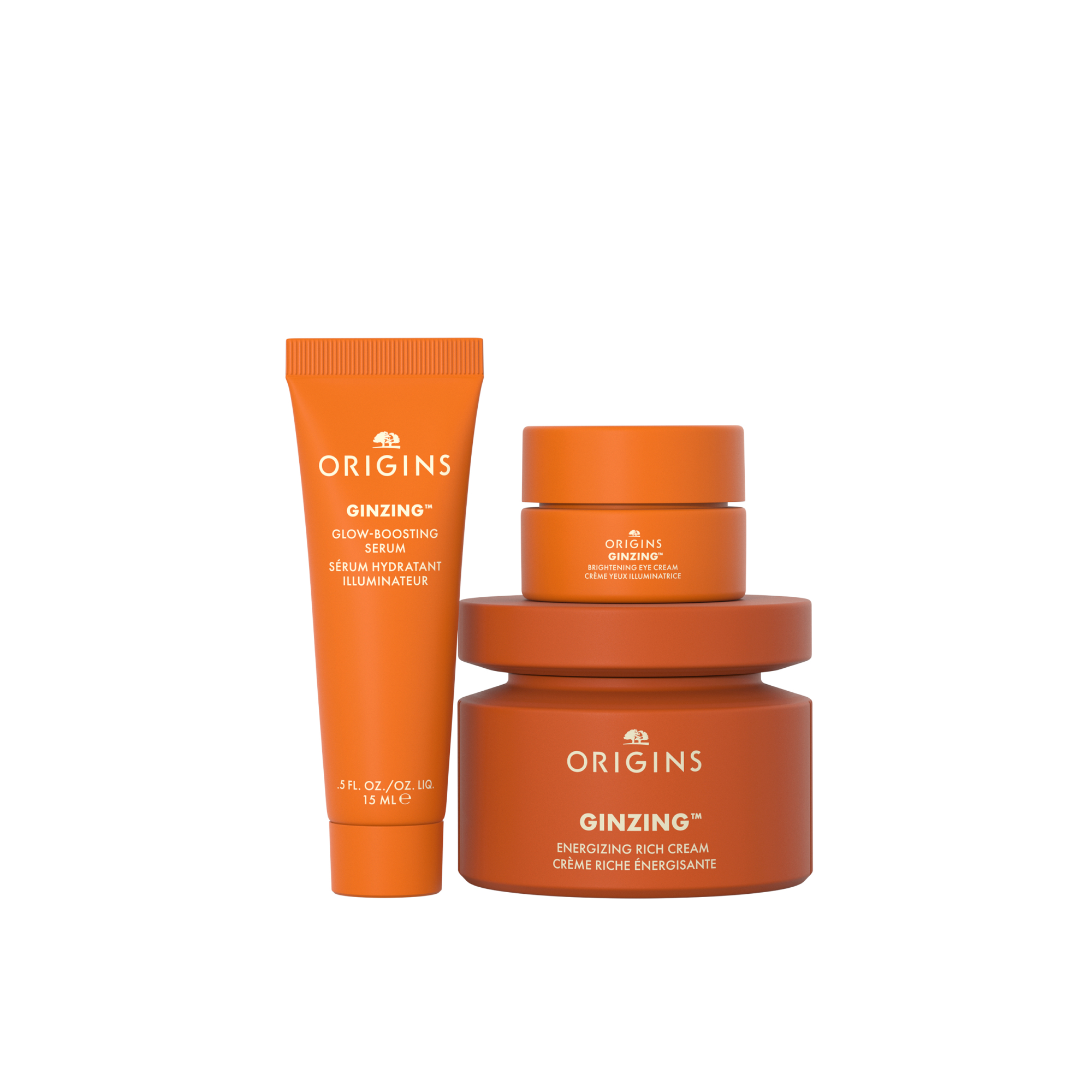 Origins GinZing Energizing Rich Cream GinZing Brightening Eye Cream Cool GinZing Glow-Boosting Serum