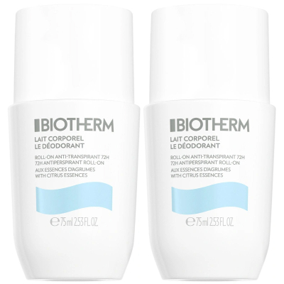 Biotherm Lait Corporel Deodorant Roll-On (2 x 75 ml)