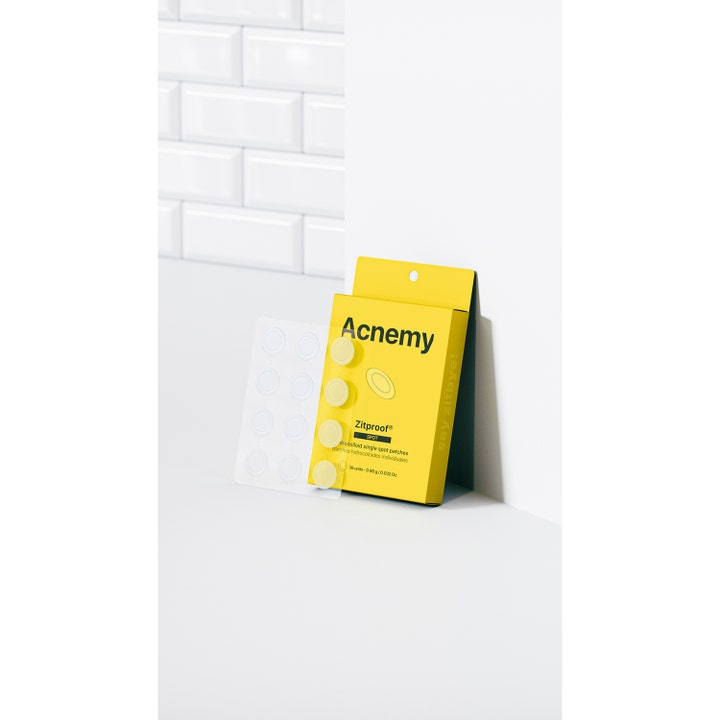 Niche Beauty Lab Acnemy Zitproof Spot 36 stk bumseplastre mod urenheder i gul æske og gennemsigtigt ark med patches