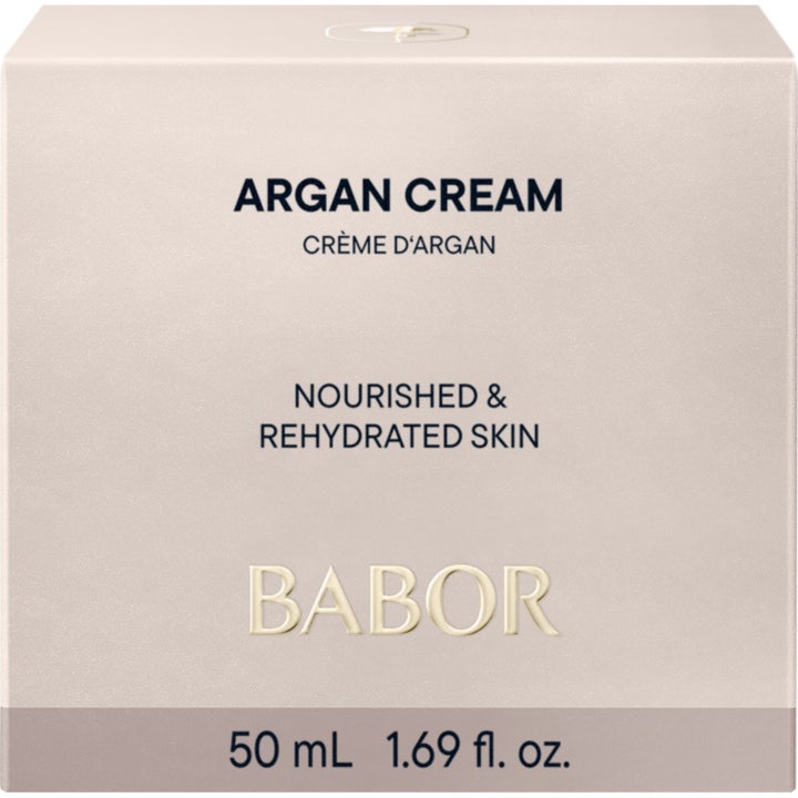 Babor Argan Cream 50 ml nærende og fugtgivende ansigtscreme i en hvid æske med beige etiket
