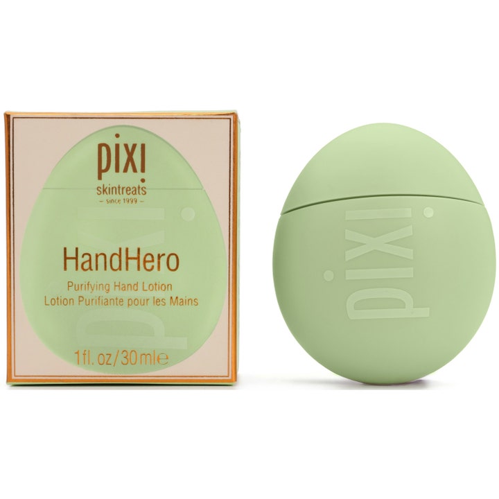 Pixi Hand Hero 30 ml rensende håndcreme i unik lysegrøn æggeformet beholder og matchende papæske