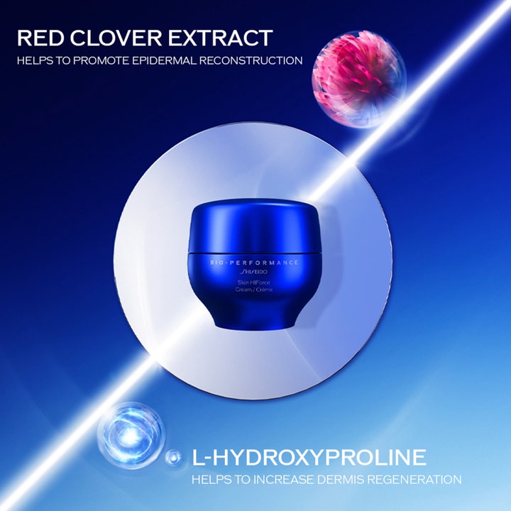 Shiseido BioPerformance Skin HiForce Cream 50 ml Refill ansigtscreme med rødkløverekstrakt og L-Hydroxyproline