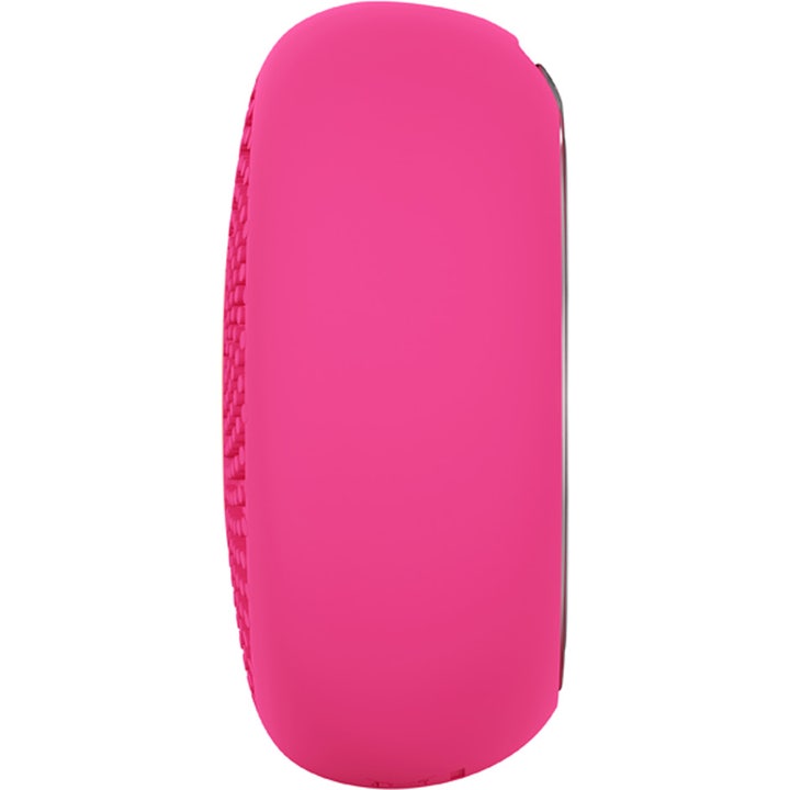 FOREO UFO™ 3 mini Fuchsia 1 stk. fugtgivende beauty tech set fra siden i rillet pink silikone