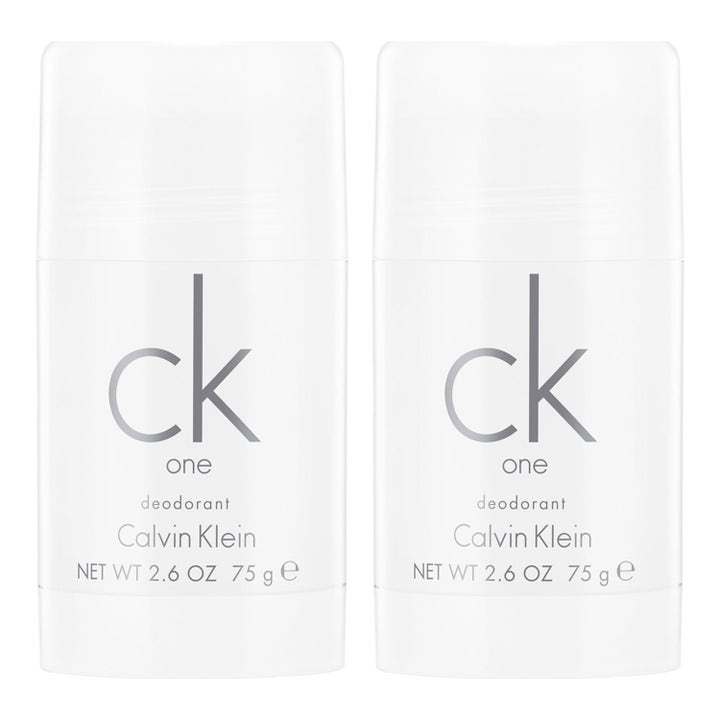 Calvin Klein CK One 2-pak 75 ml deostick giver friskhed i hvide hylstre med sølvfarvede låg