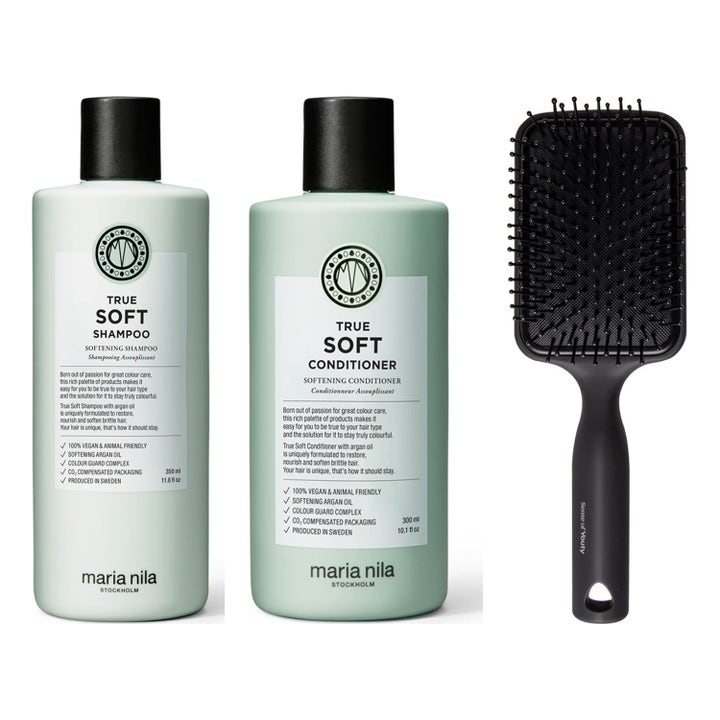 Soft Hair Essentials With Paddle Brush