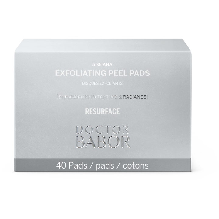 Babor Doctor Babor Exfoliating Peel Pads 40 stk der giver glød i sølvfarvet æske med 5% AHA