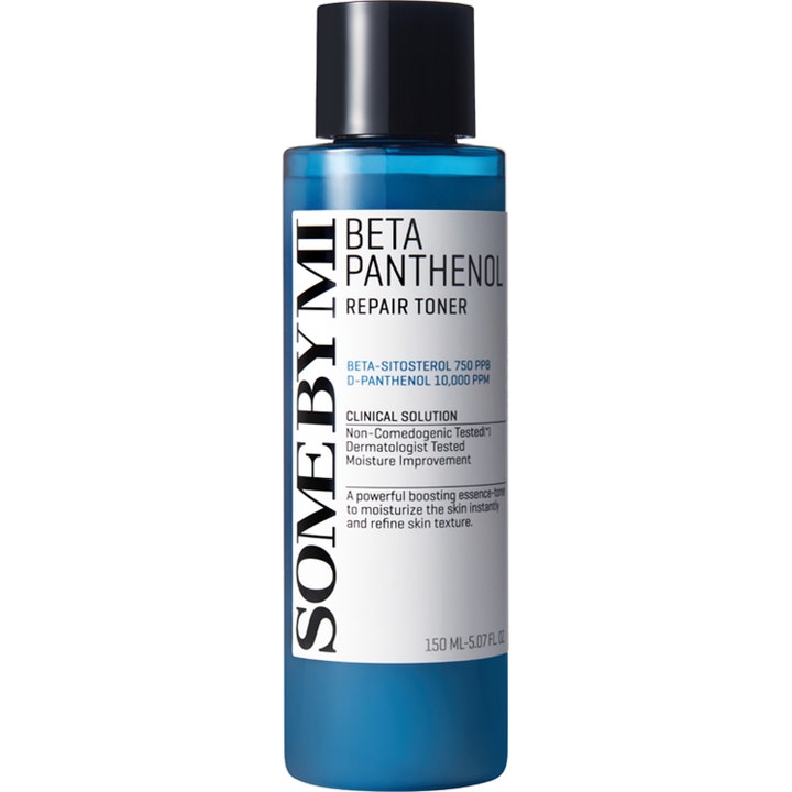 Some By Mi Beta Panthenol Repair Toner 150 ml beroligende ansigtstoner i blå gennemsigtig flaske med sort låg