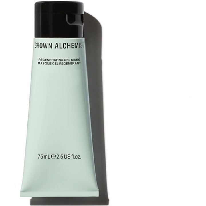 Grown Alchemist Regenerating Gel Mask 75 ml regenererende ansigtsmaske i lysegrøn tube med minimalistisk sort låg.