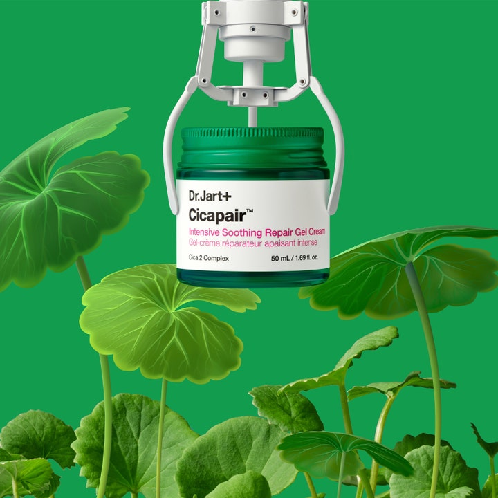 Dr.Jart+ Cicapair Intensive Soothing Repair Gel Cream 50 ml beroligende ansigtscreme i grøn krukke med blade