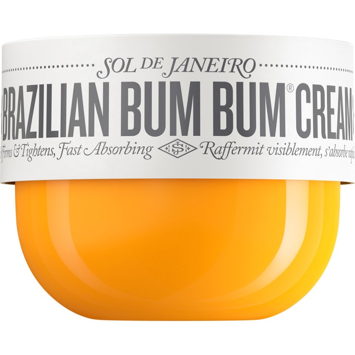 Sol de Janeiro Brazilian Bum Bum Cream opstrammende kropscreme i gul krukke med hvidt låg og guaranaekstrakt