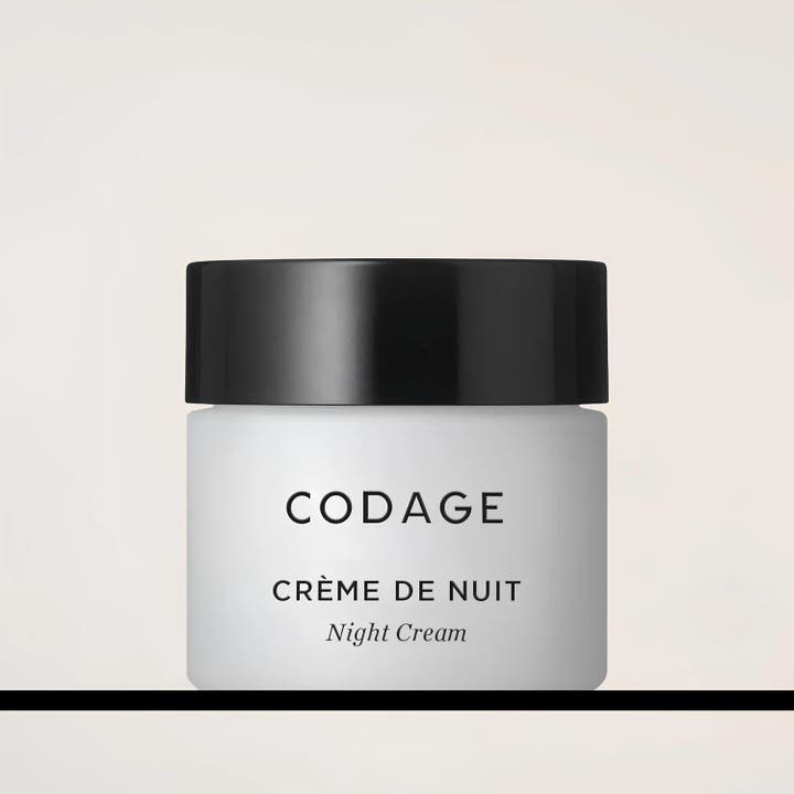 Codage Paris The Night Cream 50 ml genopbyggende natcreme i elegant hvid glasruk med sort låg