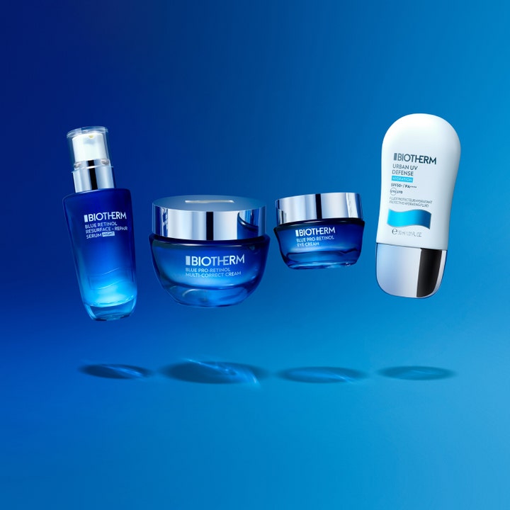 Biotherm Blue Pro-Retinol Eye Cream 15 ml fugtgivende øjencreme i lille blå krukke med sølvlåg.