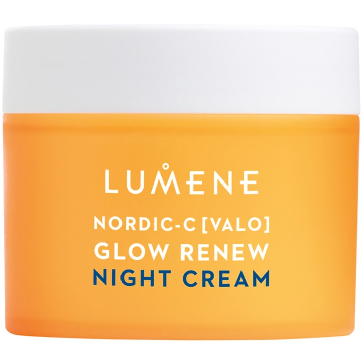 Lumene Nordic-C Glow Renew Night Cream 50 ml natcreme giver fornyet glød i orange krukke med hvidt låg