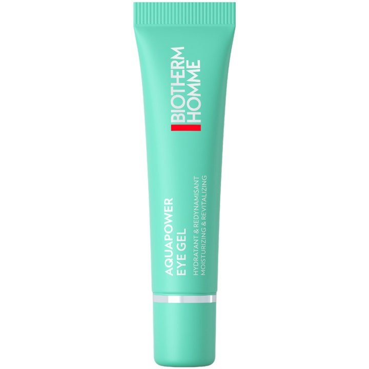 Biotherm Homme Aquapower Eye Gel 15 ml revitaliserende øjengel i en lysegrøn tube der giver fugt til øjenområdet