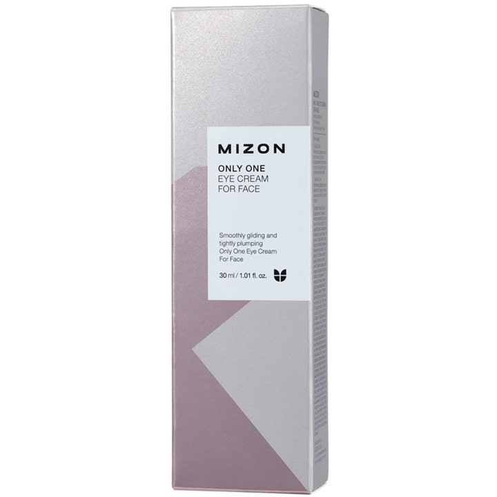 Mizon Only One Eye Cream For Face 30 ml plumping øjencreme i en metallisk lilla og sølvfarvet papæske
