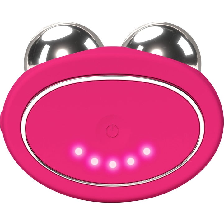 FOREO BEAR 2 Fuchsia ansigtsapparat til mikrostrøm med sølvkugler og lysende indikatorer