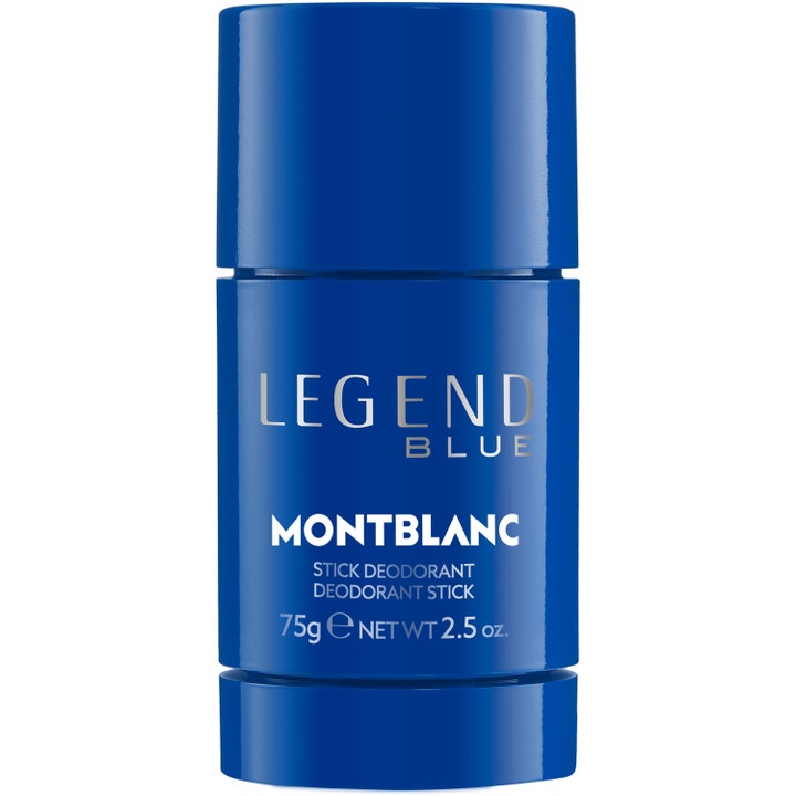 Montblanc Legend Blue 75g deodorant stick giver friskhed i en dybblå cylinderformet beholder med sølvtekst