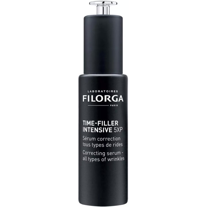 Filorga Time-Filler Intensive 5XP 30ml rynkekorrigerende serum i mat sort flaske med sølvfarvet pumpe
