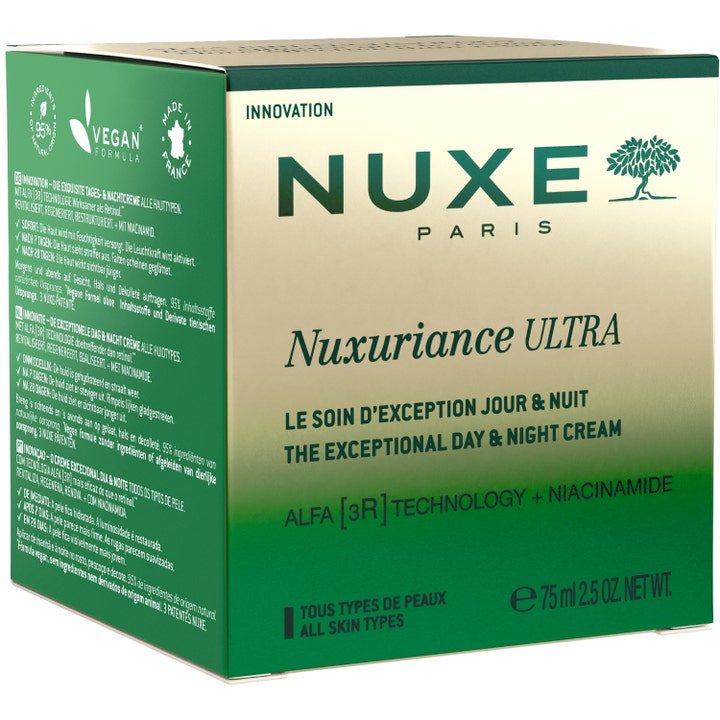 Nuxe Nuxuriance Ultra The Exceptional Cream 75 ml revitaliserende ansigtscreme i grøn og hvid æske med niacinamid