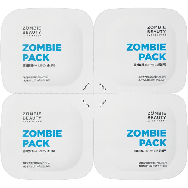 SKIN1004 Zombie Beauty Zombie Pack 8 stk opstrammende ansigtsmaske i hvide firkantede beholdere med blå tekst