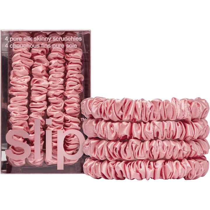 Pure Silk Skinny Scrunchies Rose