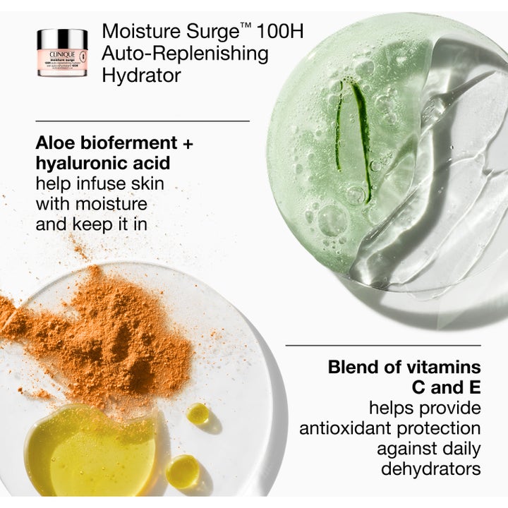 Clinique Moisture Surge 100H fugtgivende ansigtscreme med aloe bioferment og vitamin C og E i geltekstur