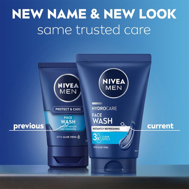 NIVEA Hydrocare Face Wash 100 ml rengøringsgel med aloe vera i mørkeblå tube giver en øjeblikkelig frisk følelse