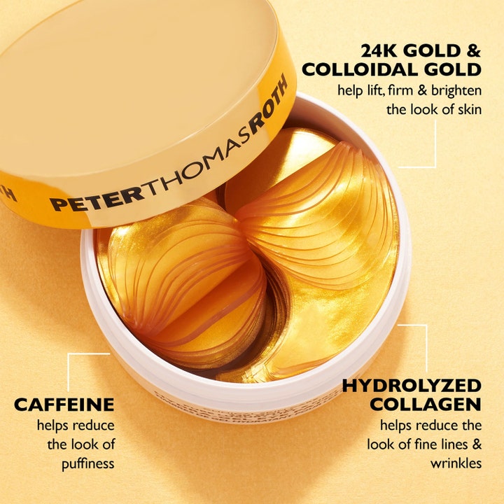 Peter Thomas Roth 24k Gold Eye Patches 60 stk opstrammende øjenmaske med guldglitrende patches, koffein og kollagen