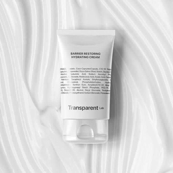 Niche Beauty Lab Transparent Lab Barrier Restoring Hydrating Cream 50 ml fugtgivende ansigtscreme på hvid cremetekstur
