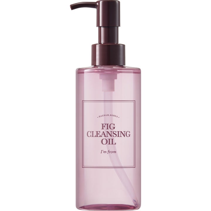 I'm from Fig Cleansing Oil 200ml renseolie der opløser makeup i lilla gennemsigtig flaske med mørkebrun pumpe.