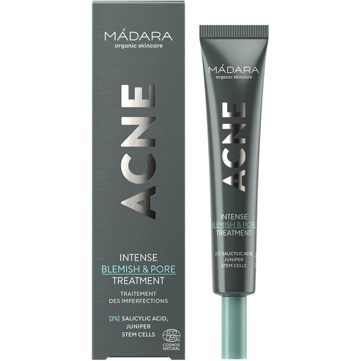 MÁDARA Acne Intense Blemish & Pore Treatment 20 ml spot treatment i grå tube og æske mod urenheder