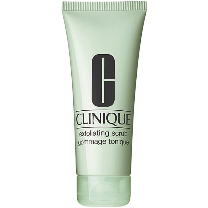 Clinique Exfoliating Scrub 100ml eksfolierende ansigtsscrub i en lysegrøn tube der giver en klarere hud.
