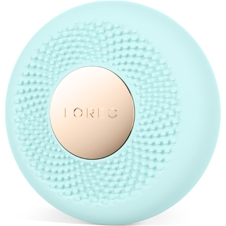 FOREO UFO 3 mini Arctic Blue 1 stk beauty tech der giver fugt i lyseblå nubret silikone med guldplade