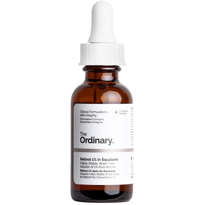 The Ordinary Retinol 1% in Squalane 30 ml anti-aging serum i brun glasflaske med hvid pipette