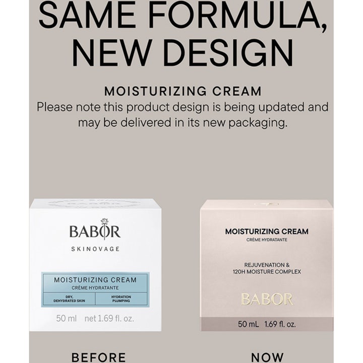 Babor Moisturizing Cream 50 ml fugtgivende dagcreme med et nærbillede af en koralfarvet blomst