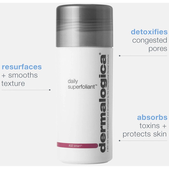 Dermalogica Daily Superfoliant 13 g ansigtsskrub i hvid beholder der udglatter og renser porer i dybden