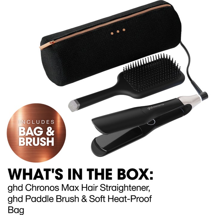 Chronos Max - Wide Plate Hair Straightener - Festive Gift Set in Black