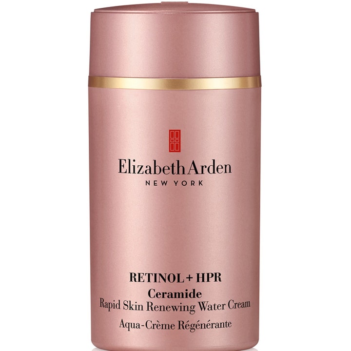 Elizabeth Arden Retinol + HPR Ceramide Rapid Skin Renewing Water Cream i rosa metalbeholder med guldkant
