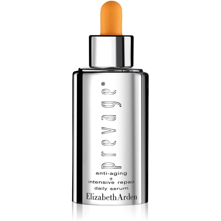 Elizabeth Arden Prevage Anti-Aging Intensive Repair Daily Serum mod rynker i blank sølvflaske med orange pipette
