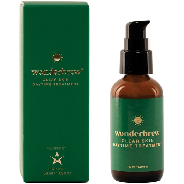 Starskin Wonderbrew Clear Skin Daytime Treatment 50 ml ansigtscreme til klar hud i brun glasflaske og grøn æske