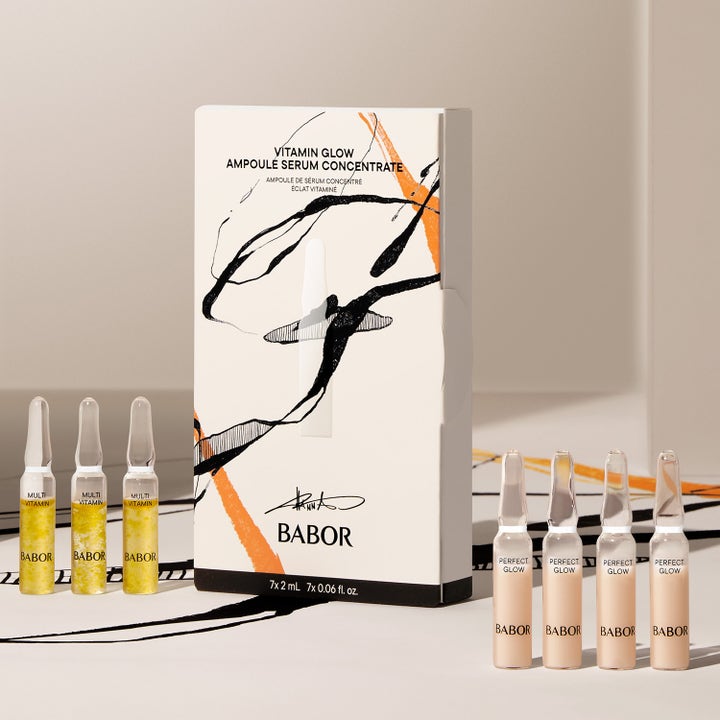 Babor Vitamin Glow 14 ml ampulserum i hvid æske med syv glasampuller der giver huden glød