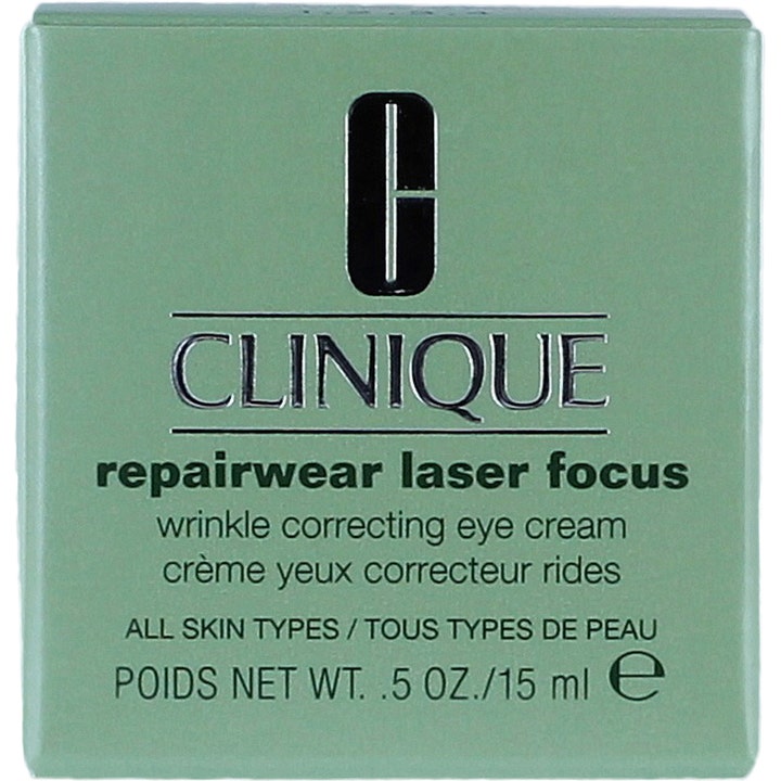 Clinique Repairwear Laser Focus 15 ml rynkekorrigerende øjencreme i lysegrøn papæske
