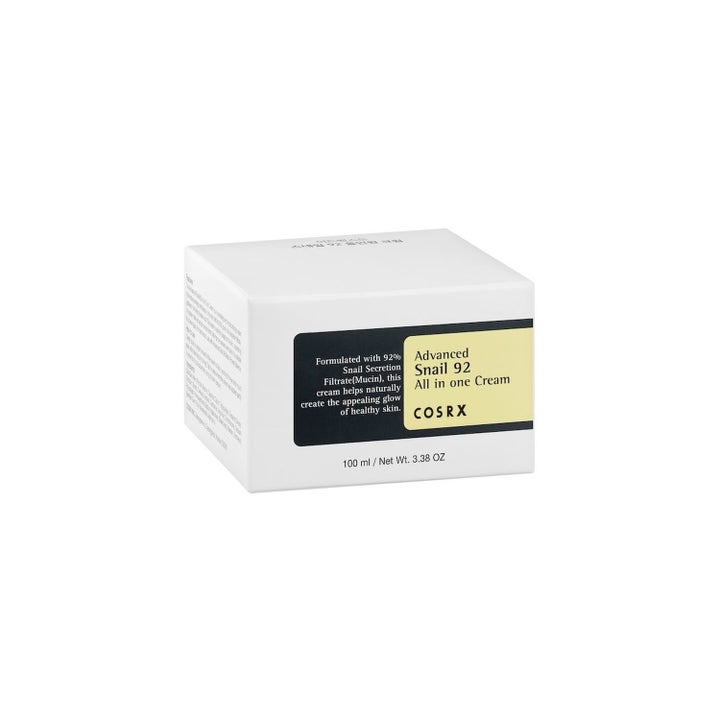 COSRX Advanced Snail 92 Cream 100 ml fugtgivende ansigtscreme med snegleslim i hvid papæske med gul label
